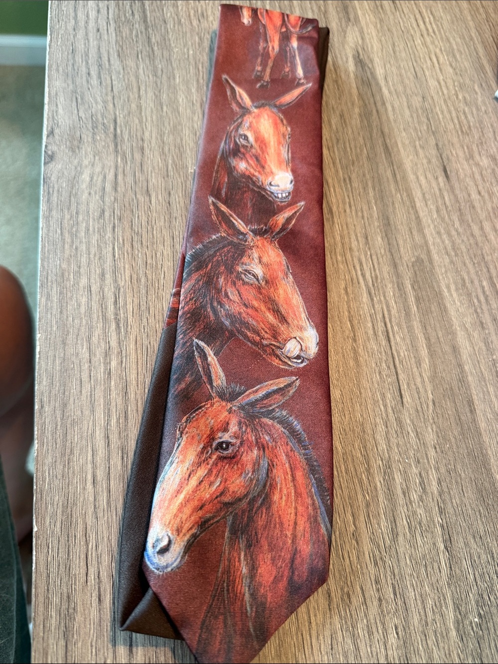 Vintage Ralph Marlin Brown Mule Print Tie